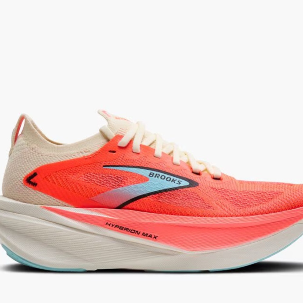 Brooks Women's Hyperion Max Running Shoes - Coral and White
